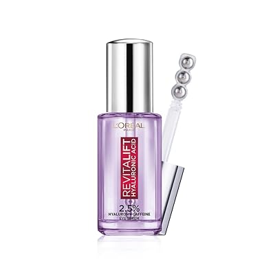 L'Oreal Paris Revitalift Hyaluronic Acid Eye Serum, 20ml, 1.5% Hyaluronic Acid and 1% Caffeine, Lightweight Texture, Non