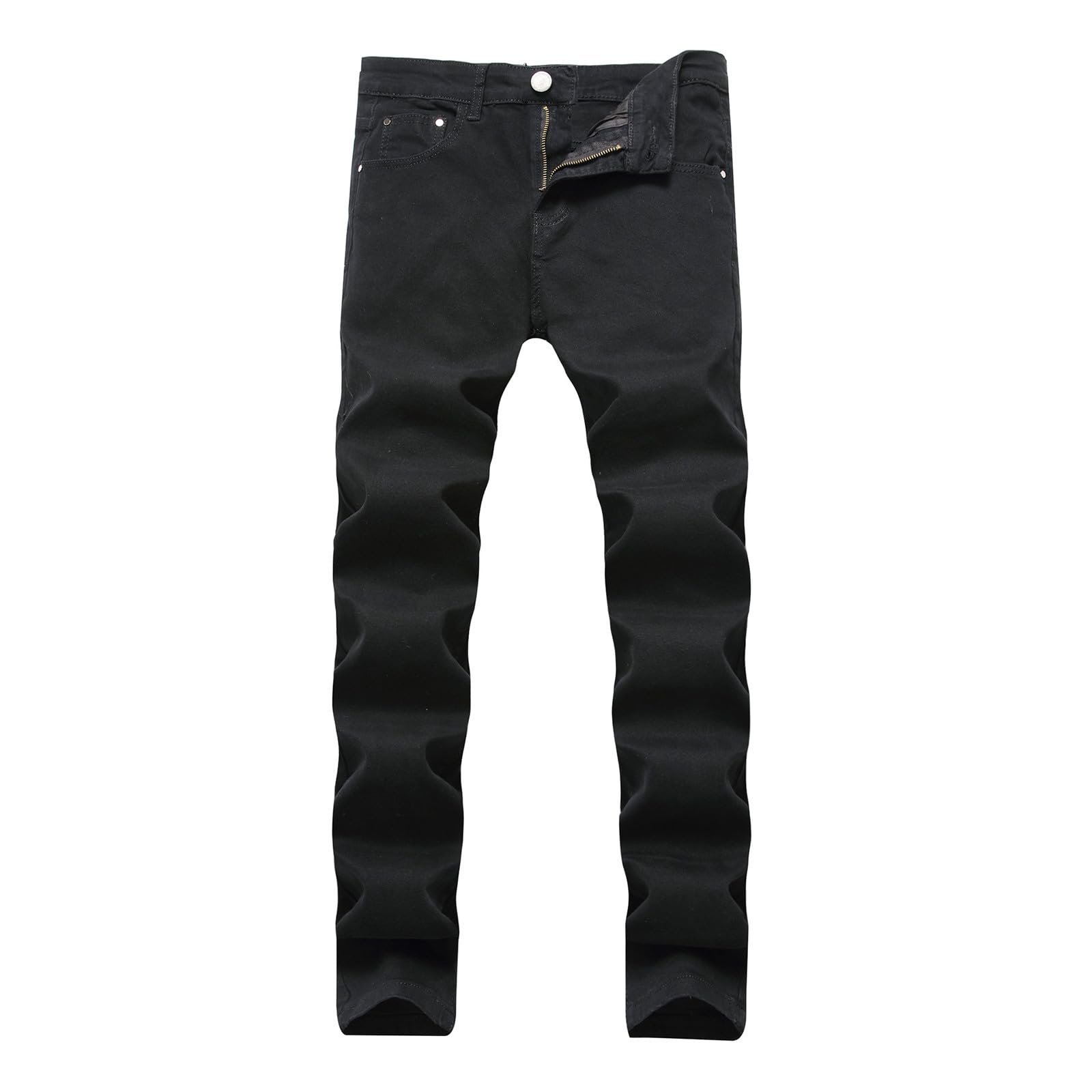 Jeans Strappati Uomo, Pantaloni di Jeans da Uomo Strappato Stretch Jeans Skinny Ripped Casual Dritti Jeans Denim Pantaloni Hip Hop Nero Cargo Jeans Estivi Jeans Neri Destroyed Stile Streetwear Y2k