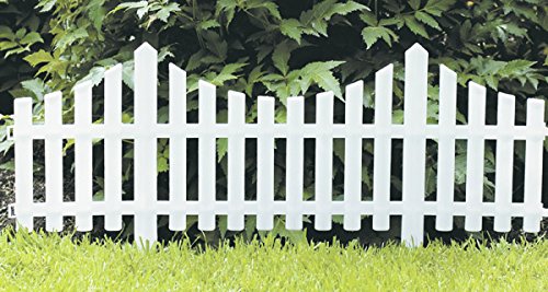 White Picket Fence Wood Effect Plastic Edging Flexi Garden Flower Bed Lawn Fence 60cm