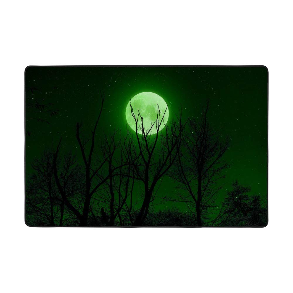 Tapis de sol pleine lune Ruchen en velours corail vert, grand tapis de salon 160×122cm