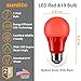 Sunlite 40471 LED A19 Colored Light Bulb, 3 Watts (25w Equivalent), E26 Medium Base, Non-Dimmable, UL Listed, Party Decoration, Holiday Lighting, 6 Count, Red