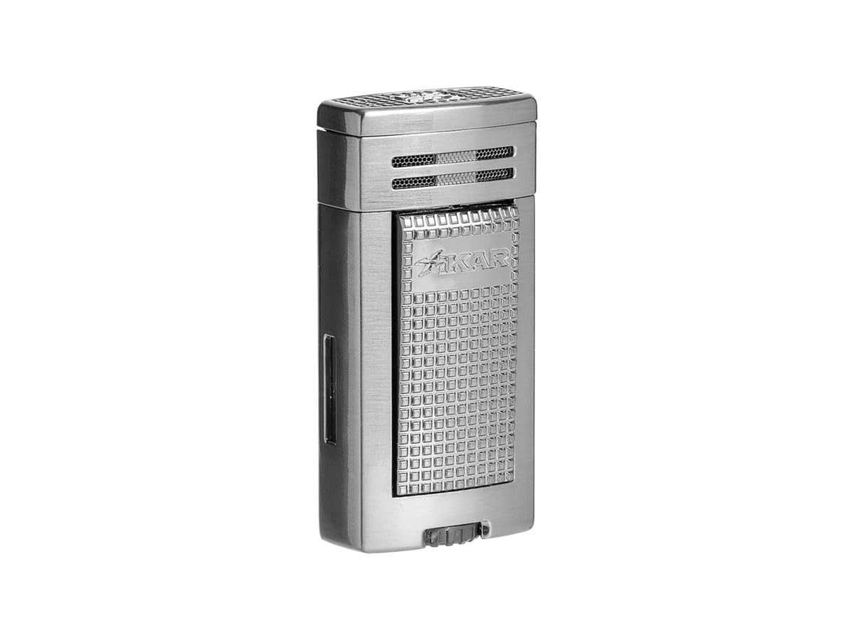 Allume-cigare à double jet ionique XIKAR gris qui résiste au vent de face