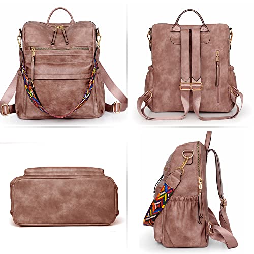 Image of Dora & Liz Womens Backpack Purse Leather Backpack Purse for Women Travel Fashion Backpack Designer Ladies Shoulder Bags