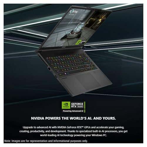 Image of MSI Creator A16 AI+ Gaming Laptop, AMD Ryzen AI 9-365, 32 GB LPDDR5x RAM, 2 TB PCIe SSD, 16 inch QHD+ (2560x1600) Display, Nvidia G-Force RTX 4060, Per-Key RGB Keyboard, W11 Pro, Lunar Gray