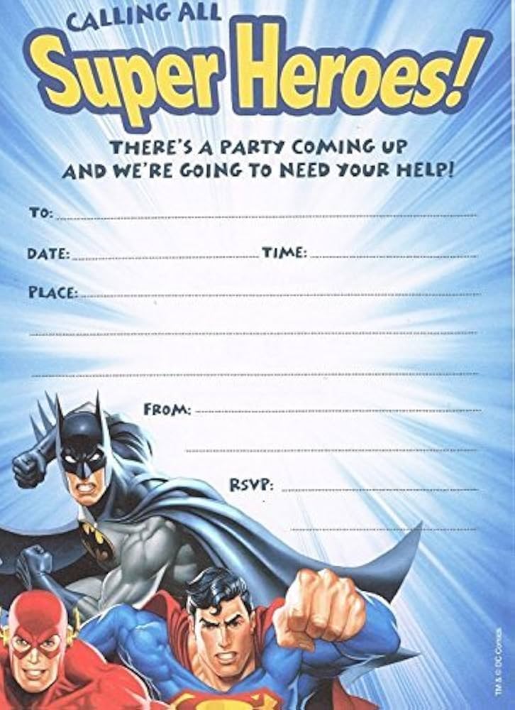free-justice-league-chrome-invitation-templates
