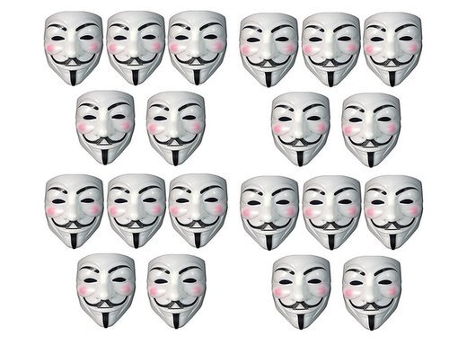 Fancyflight Vendetta Guy Fawkes Anonymous Mask Halloween Masquerade Costume Cosplay,White (Set of 20)