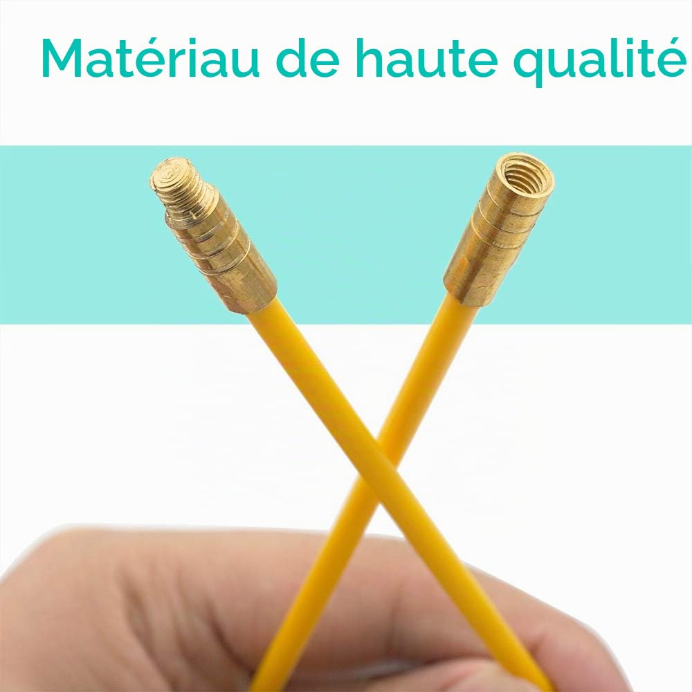 Akuoly Tire fil électriques 33cm x 10 pièces Jeu de baguettes fibre de verre, Kit rétractable d’installation pour Cable en Boîtier Plastique