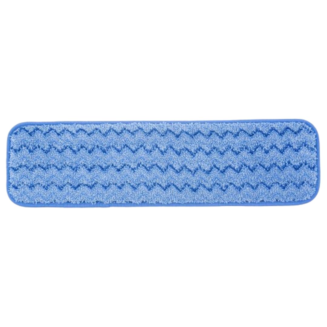 Rubbermaid Commercial Products HYGEN Microfiber Room Mop Pad, 18-Inch, Blue, Single-Sided, Damp Mop Head for Heavy-Duty Cleaning on Hardwood/Tile/Laminated Floors in Kitchen/Lobby/Office, Pack of 12