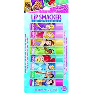 Lip Smacker Disney Princess Flavored Lip Balm Party Pack 8 Count, Clear, For Kids