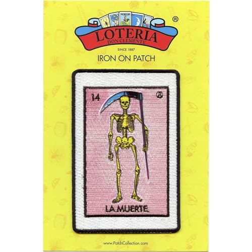 La Muerte 14 Patch Death Mexican Loteria Card Sublimated Embroidery Iron On