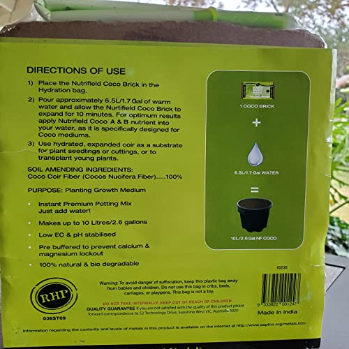 Coco Coir Bricks 5.5 Lbs Pack 3 Coco Bricks Rhp Cert Ph Balance Buffered Washed Organic Coconut Fiber Soil Compressed Coco Peat Block Indoor Outdoor Plant Flower Vegetable Garden 3 Hydrate/Storage Bag #TOP4