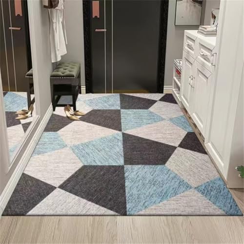 Kunsen Adornos habitacion Juvenil Decoracion habitacion Matrimonio Alfombra Durable Alfombra salón diseño geométrico Gris-Azul decoración del área 160X230CM
