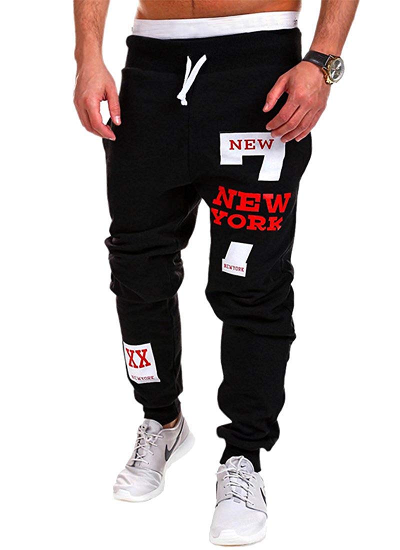 CottoryMen's Harem Casual Baggy Hiphop Dance Jogger Sweatpants Trousers