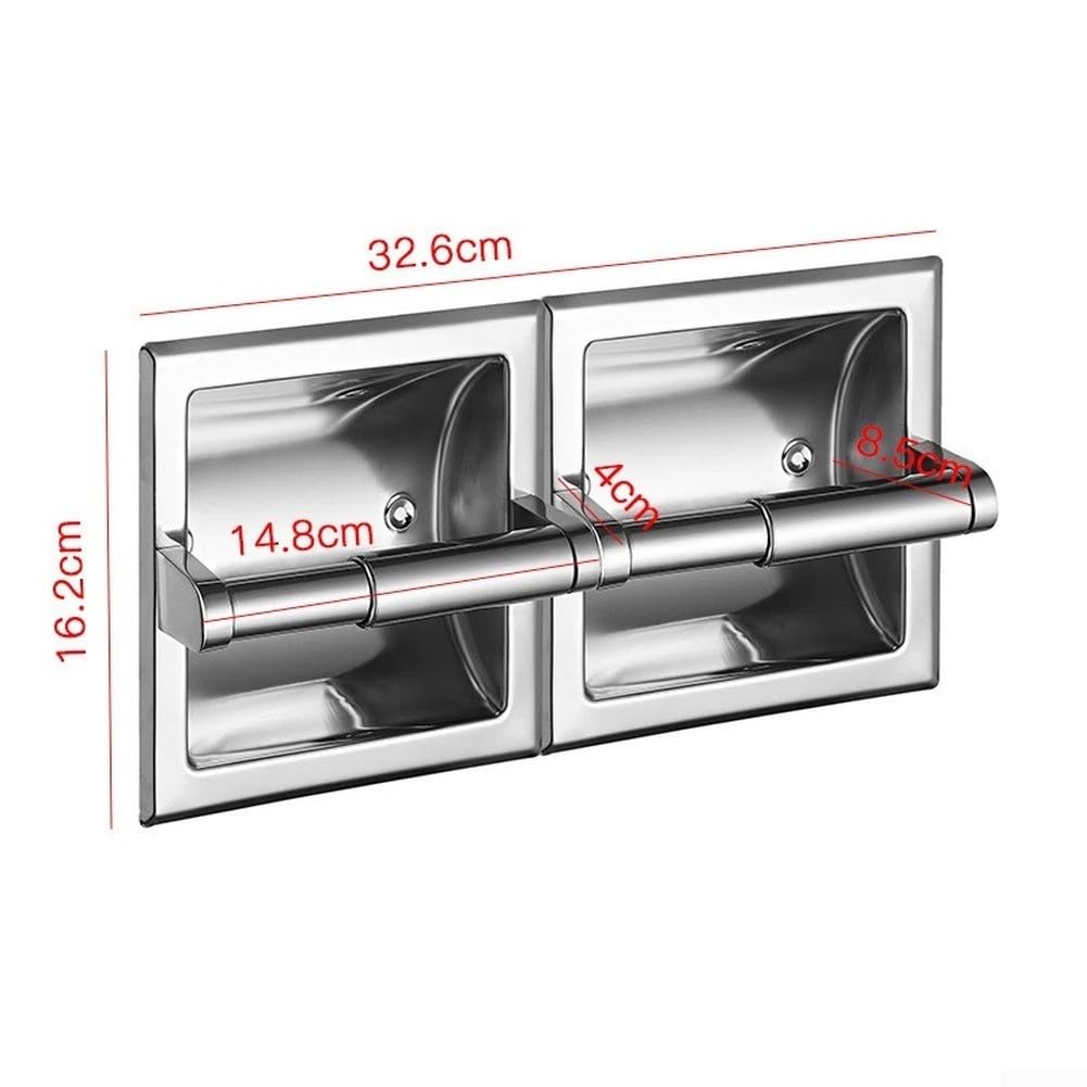 Porte-papier toilette en acier inoxydable Montage mural double