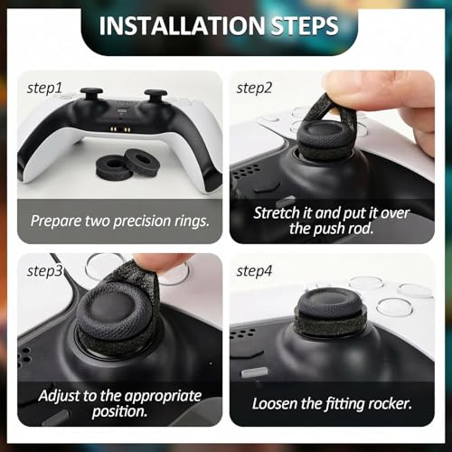 Image of MOLOPPO 8PCS Precision Rings kit for PS4,for PS5, for Xbox, for PS5 Accessories, for Xbox Accessory, Gaming Accessories(Black /White /Purple /Green)