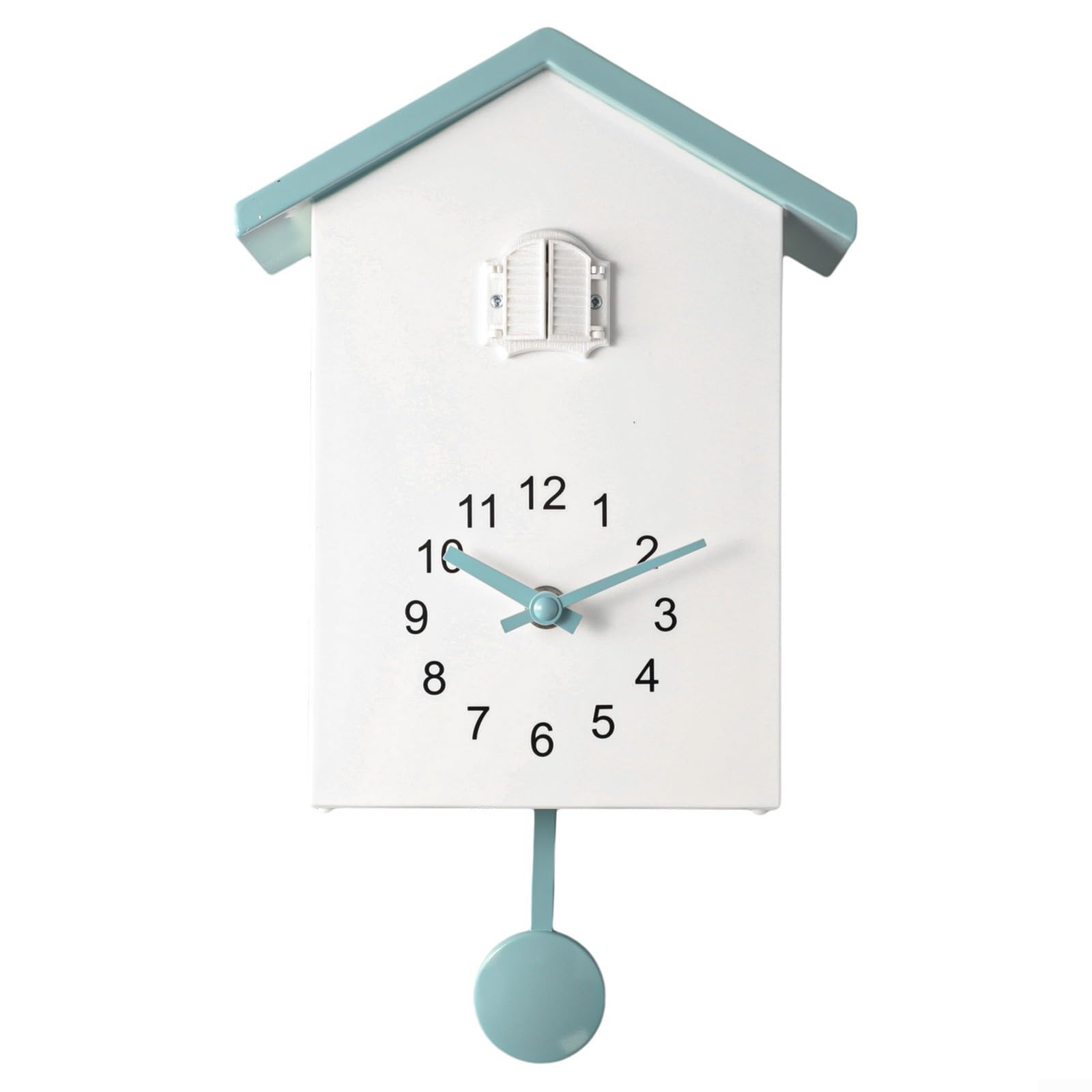 Cuckoo Clock Voices, Battery Operated, Minimalist Cuckoo Clocks For Wall, Modern Cuckoo Clock, Cuckoo Clock With Chimer, Cuckoo Clock Bird House Battery Powered Cuckoo Wall Clock(White+Grey)
