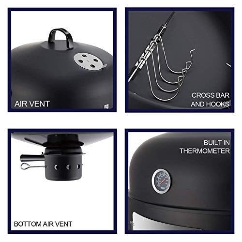 Realcook 20-Inch Charcoal Smoker Grill With Pellet Smoker Tube #TOP2