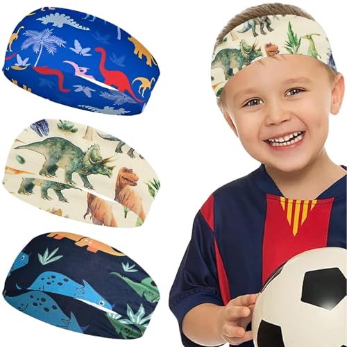 CJQRL 3 Pièces Bandeau Sport Enfant, Bandeau Dinosaure...