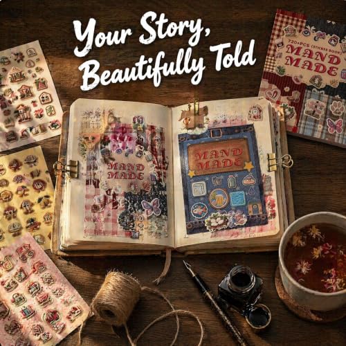 Faux Embroidery Stickers, 720+ Self Adhesive Decorative Stickers with Realistic Embroidery Look for Junk Journal, Scrapbook, Planner, Laptop, Water Bottle, Card Making, DIY Crafts & Gifts,Red - Image 6