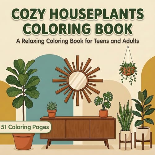 Cozy Houseplants Coloring Book: Relaxing Plant Pots & Indoor Greenery for Kids and Adults image 2