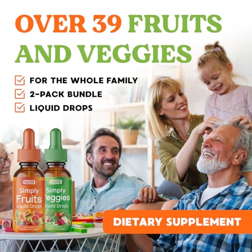 Image of Simply Nature's Pledge - Fruit and Vegetable Supplements - Liquid Drops - Made with Whole Food Superfoods, Packed Vitamins & Minerals - Soy Free - Made in The USA