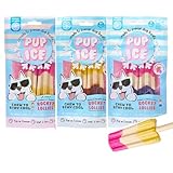 SPOT Pup Ice Ready to Freeze at Home Dog Treats-Edible Chews for Medium Breed Dogs & Puppies with Real Chicken | 3 Pack Bundle Edible Dog Treats (Strawberry, Chocolate & Banana) 6 Psc