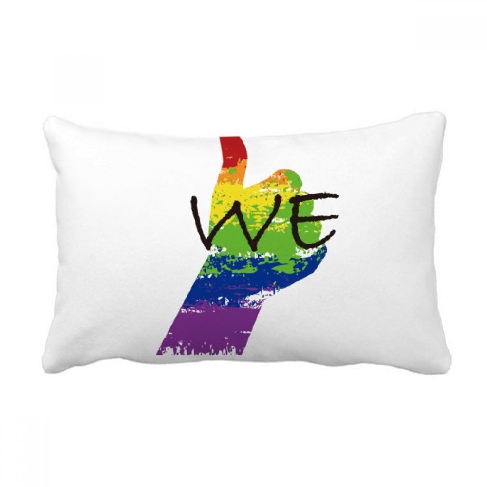 Coussin rectangulaire LGBT arc-en-ciel 16x24 pouces déco maison