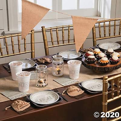 Miniatura 2 de Fun Express Rollo de mantel marrón chocolate (100 pies de largo) suministros desechables para fiestas