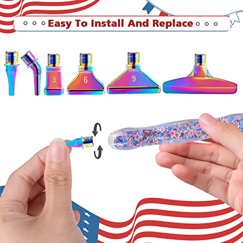 Doreenbow 13Pcs Diamond Painting Pen 4Th Of July Diamond Painting Tools Independence Day Diamond Art Painting Accessories Tool Kit Rainbow Tip Pen For Adult With 6 Clay #TOP2