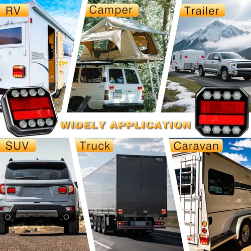 Image of Magnetic Wireless Trailer Lights, Rechargeable LED Tow Lights Kit
