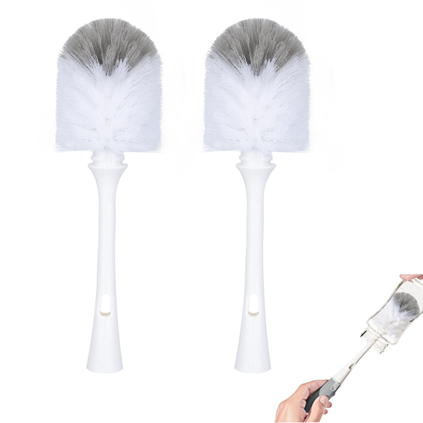 Rxzhzym Grayish-White Bottle Brush Replacement Head - Compatible With Oxo Bottle Brush. (Pack Of 2).