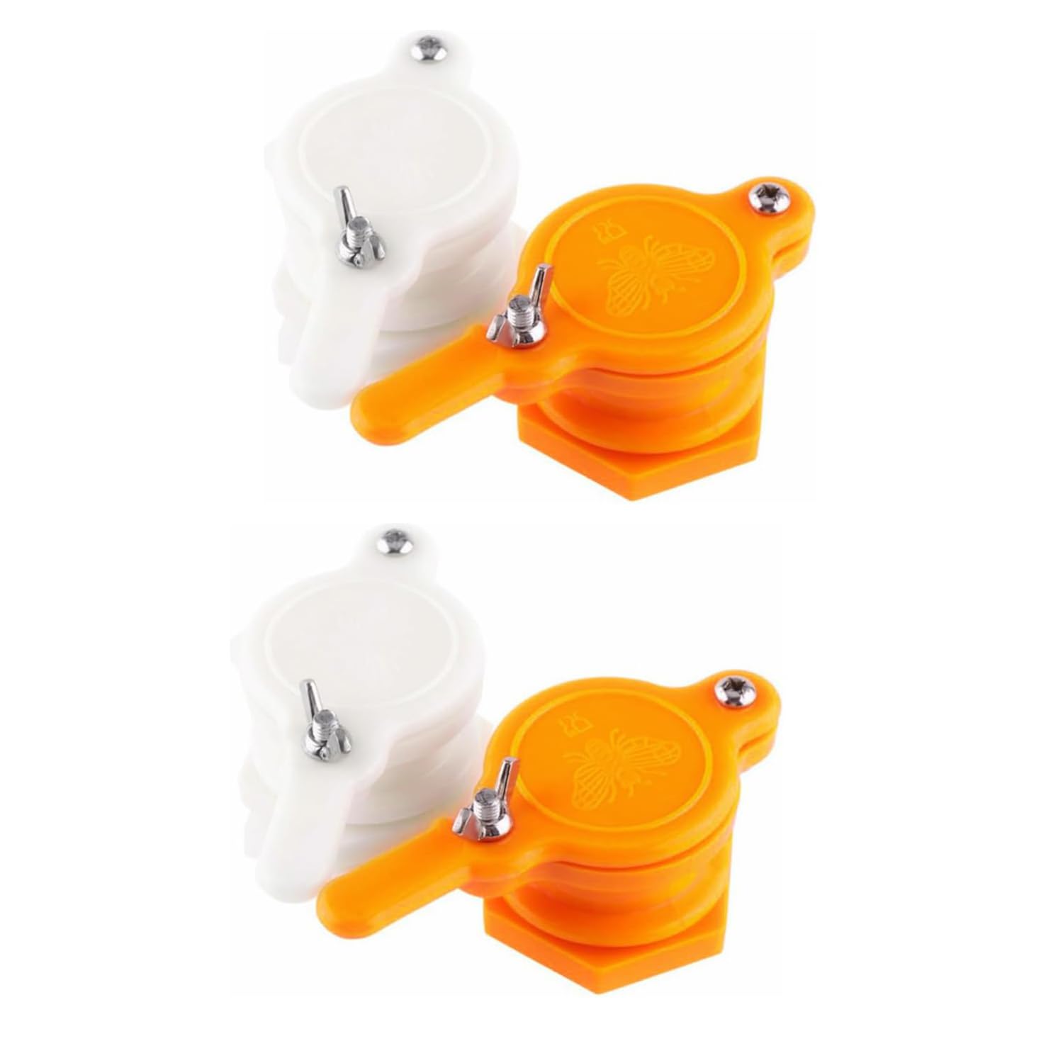 4 pièces vannes à Miel pour extracteur, Robinet d'extracteur de Miel, Miel Durable, équipement d'extraction de Miel, Fournitures d'apiculture (2 Jaunes + 2 Blancs)
