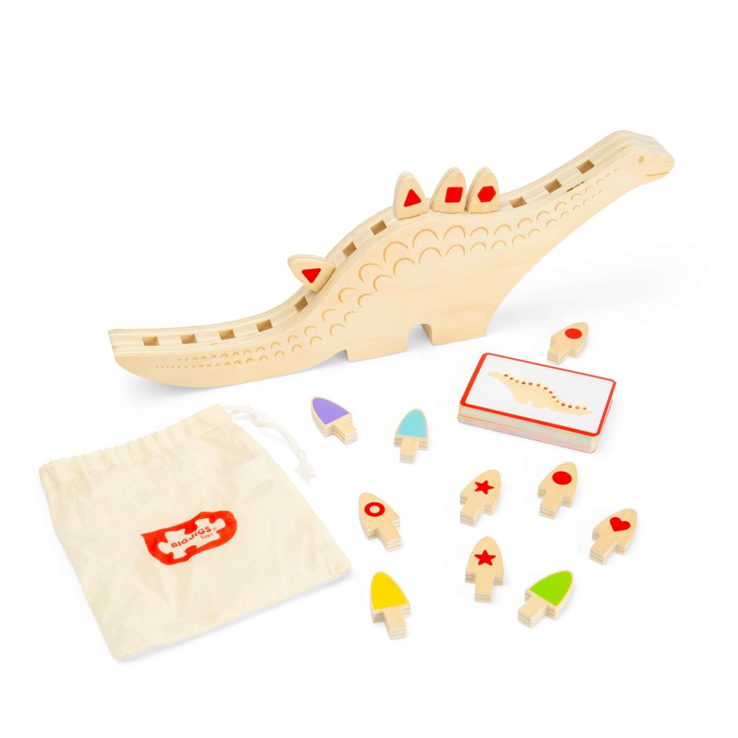 Bigjigs Toys Sequencing Dinosaur | Wooden Pattern & Sequence Montessori Toy