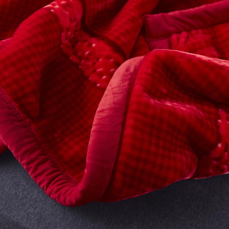 Nerz-Fleece-Decke, wendbar, 4,1 kg, schwer, gewebt, flauschig, weich, warm, für Herbst und Winter, 200 x 230 cm, perfekt für Bett, Zuhause und als Geschenk.