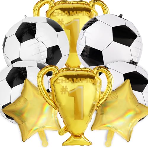 8Pcs Soccer Birthday Balloons by Engleya Miga