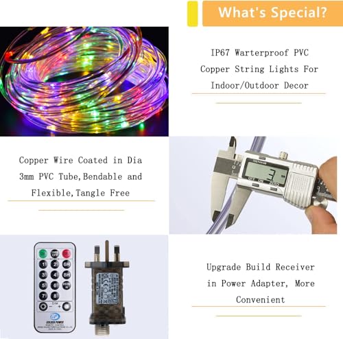 RcStarry 50M 500 LED Rope Lights, 8 Modes, Timer, Remote, Plug in Indoor Outdoor String Lights,Multi-Color, IP67 Waterproof Fairy Lights for Garden, Patio, Deck, Landscape Lighting, Bedroom and More - Image 2