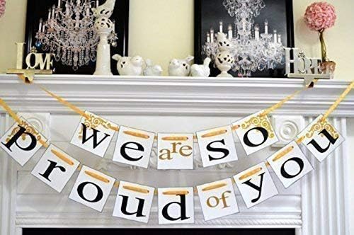 Miniatura 4 de Black and gold graduation party decorations, Class of 2018 banner, gold graduation, graduation sign