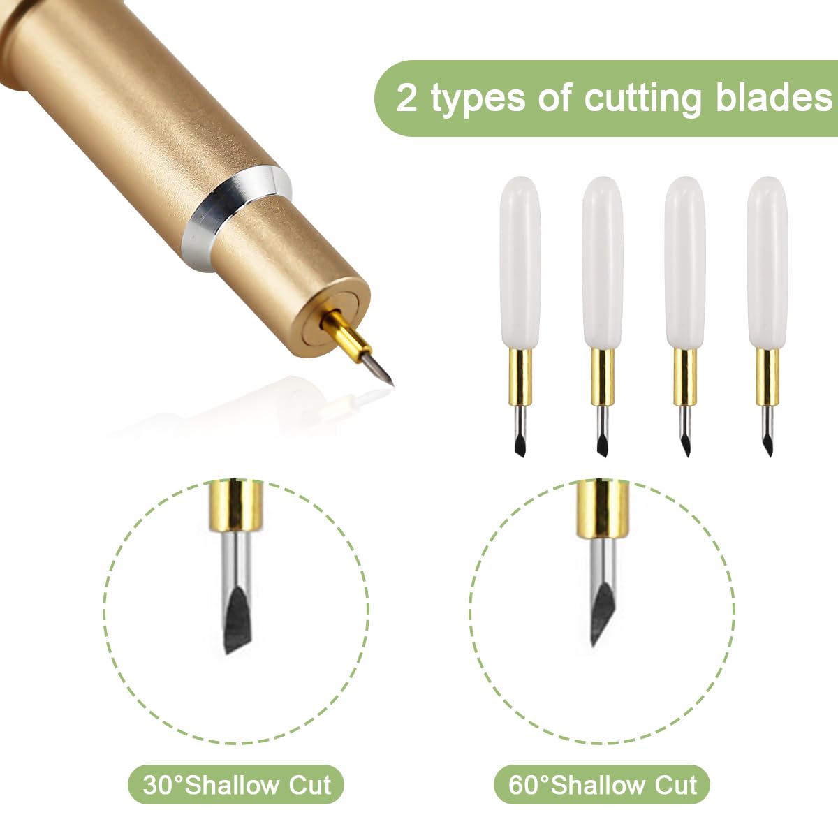 Lame Per Taglio Profondo E A Punta Fine - Compatibili Con Cricut Maker/Explore, 30° E 60°, Con Custodia - Foto 6