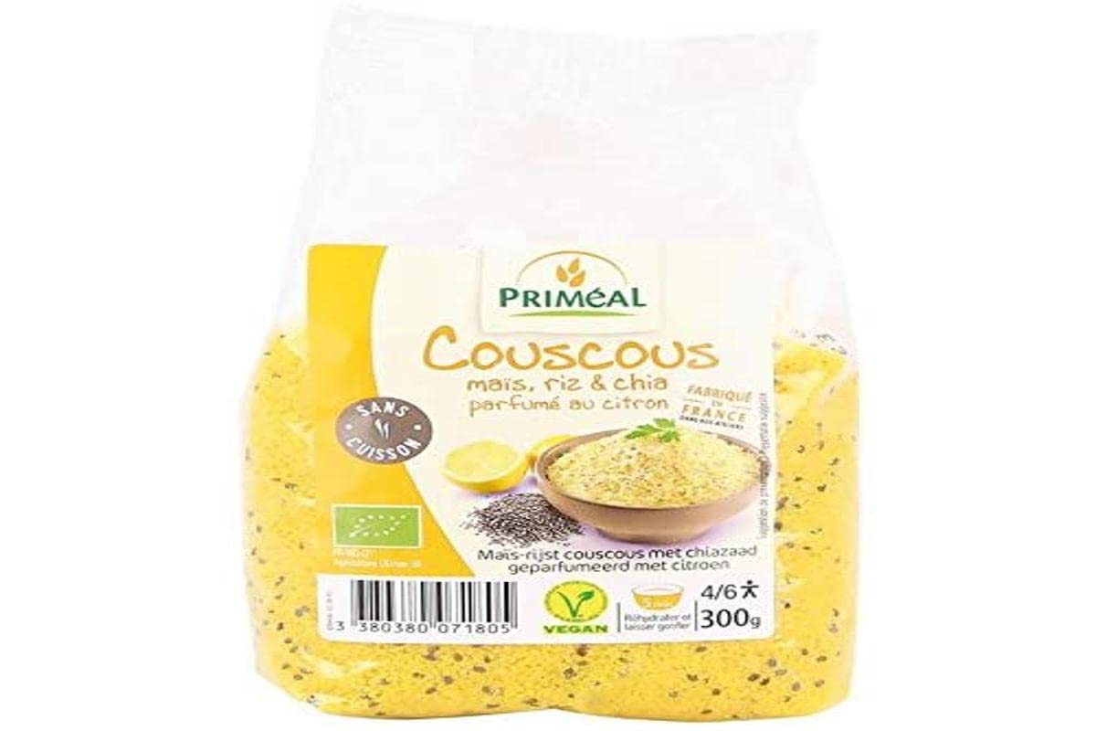 Priméal Couscous Maïs Riz + Chia Parfumé au Citron 300 g