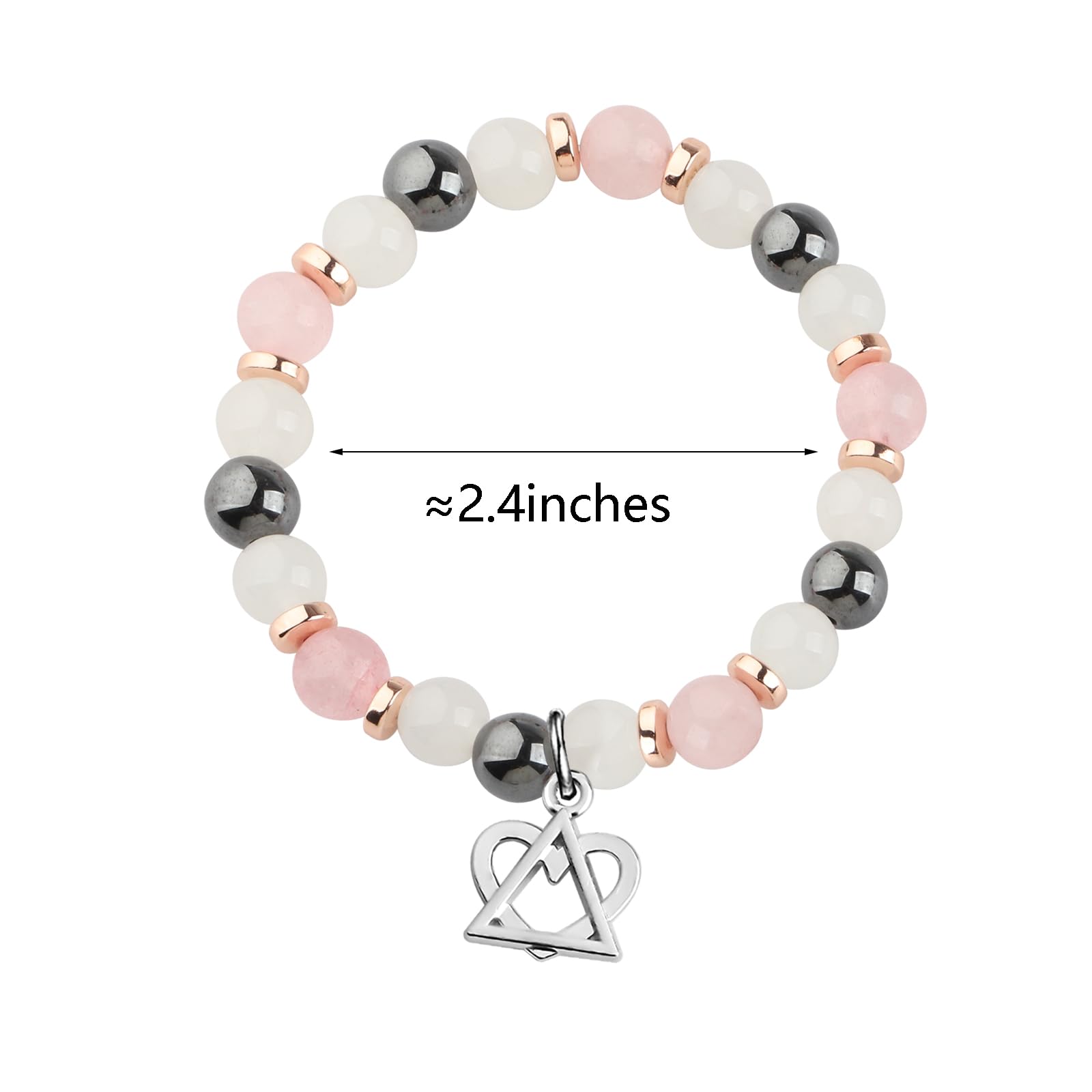 WSNANG Adoption Heart Triangle Charm Bracelet Adoption Symbol Jewelry Foster Mom Gotcha Day Gift