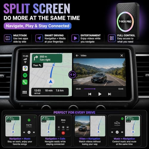 Image of Tbox pro, 4+32GB, 5-in-1 | Android 14 |CarPlay & Android Auto Adapter with Qualcomm Processor