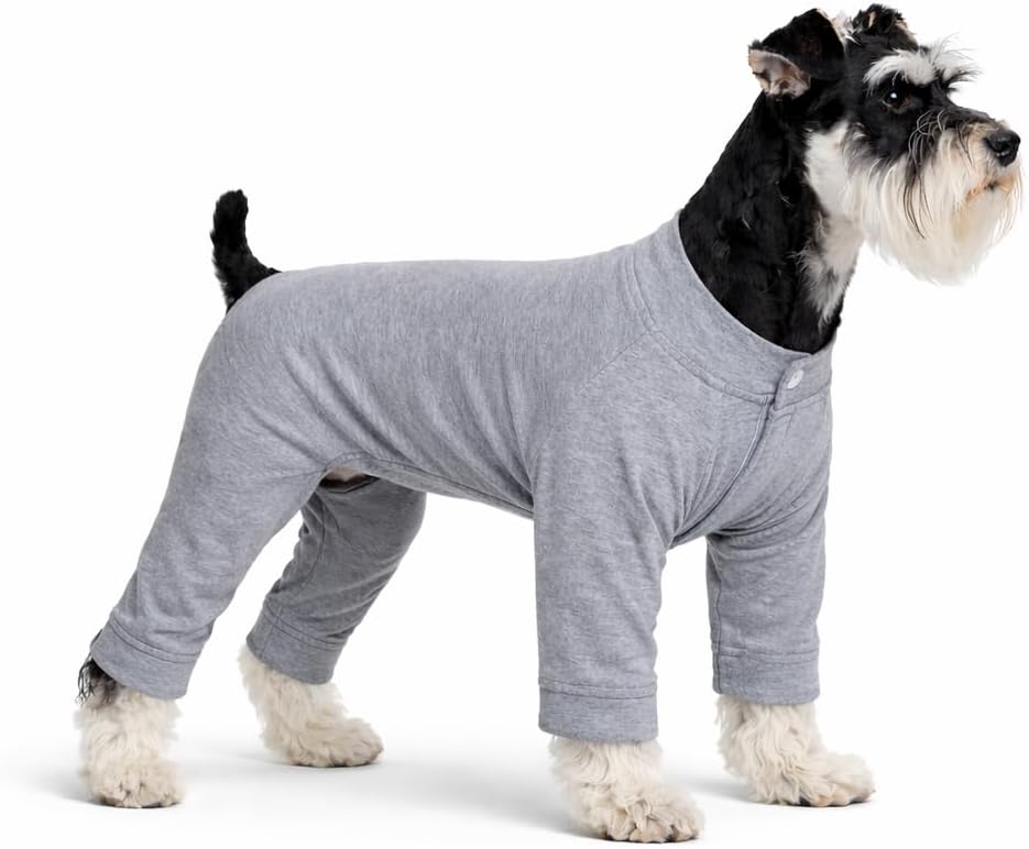 Lovelonglong Pijama Ligero de Algodón para Perro M Gris