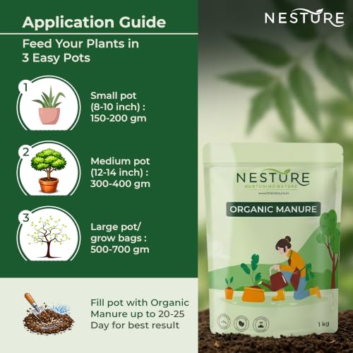 Image of Organic Manure 1kg for Plants | Organic Khad & Plant Fertilizer for Home Garden, Flowering Plants, Pots, Soil & Everyday Gardening