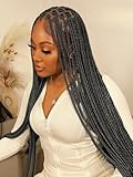 FANCEE Full Lace Braided Wig for Black Women 34 Inch Pre Plucked Knotless Squrare Part Box Braid Twist Locs Wig with Baby Hair
