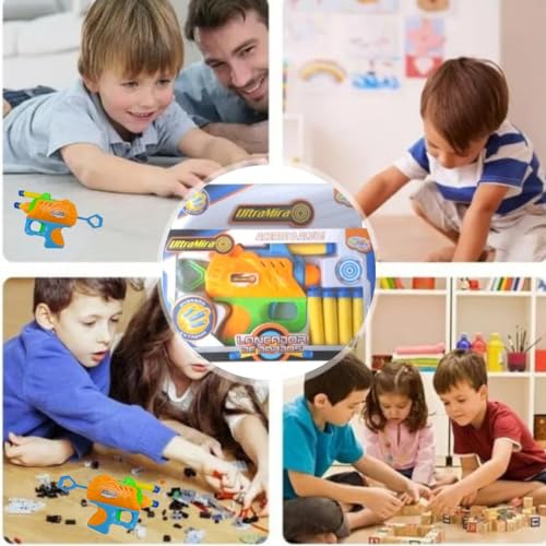 PISTOLA ARMA LANÇA DARDOS BRINQUEDO INFANTIL LANÇADOR DE 5 DARDOS MACIOS DE ESPUMA MAIS SEGURO QUE G