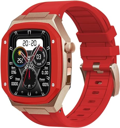 Boîtier de montre en métal d'exception et bracelet silicone premium pour Apple Watch