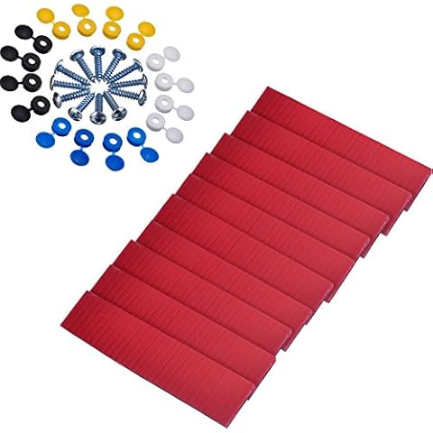 Pangda 10 Pieces Double Sided Sticky Tape with 16 Set Screws and Caps for Number Plate Car License Plates Fixing Fitting Kit Cover