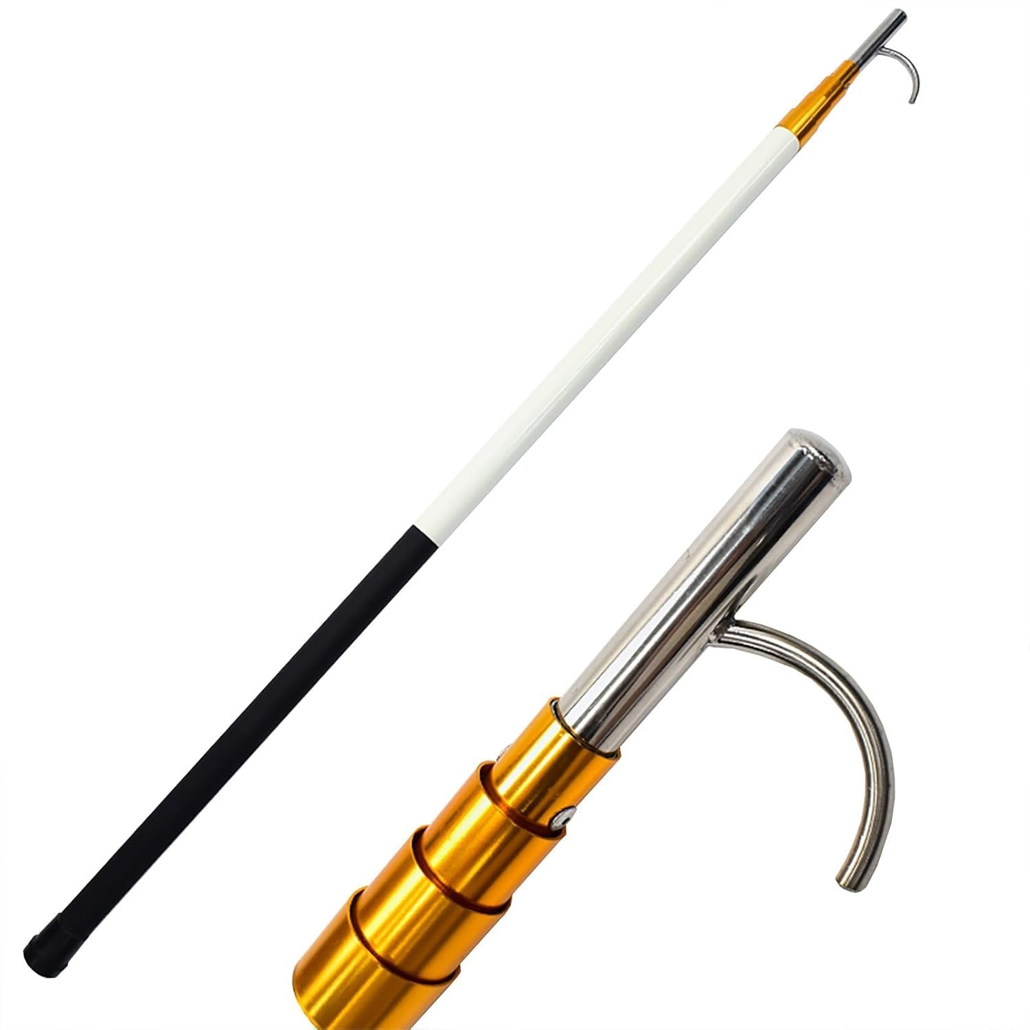 4 M 5 6 Meter Long Boat hook Decoy Retriever Rod, Multifunctional Telescopic Push Pole for Boat/Pickup, Retractable Lightweight with Professional Long Reach(White,4M/13.1FT)