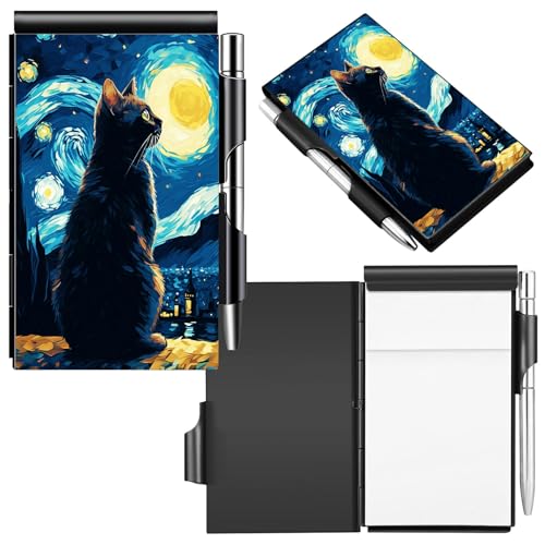 Bloc de notas de metal con bolígrafo libreta pequeña de bolsillo recargable mini memo pad para tradie