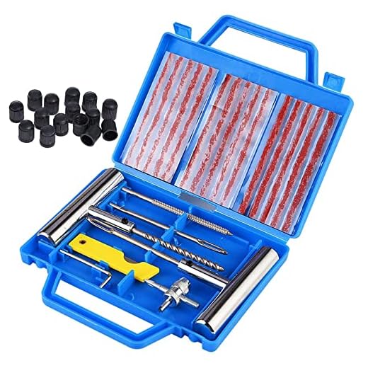 Fabur Kit de Reparación de Neumáticos, Kit Repara Pinchazos Pequeño Herramienta de Reparación de Pinchazos para Neumaticos